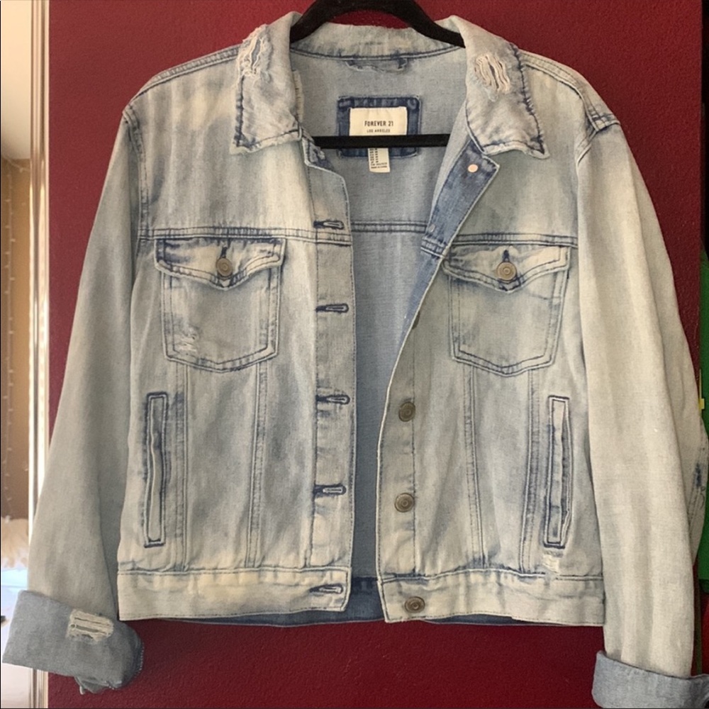 Forever 21 Distressed Denim Jacket